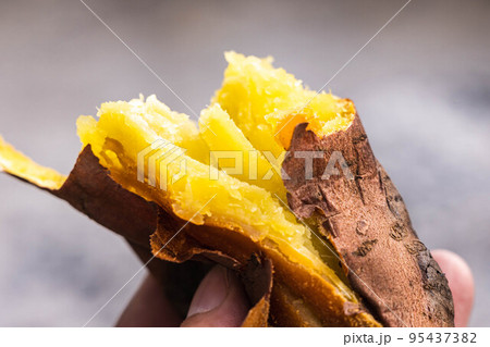 収穫野菜で焼き芋 95437382