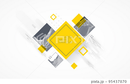 Modern science or technology elements in square. Trendy abstract background. Surface illustration. Vector. 95437870