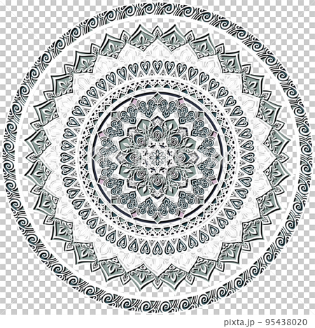 マンダラアート(切り絵風、へこみ、立体的) 95438020