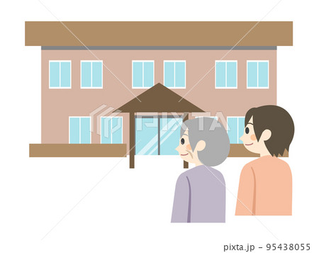 親子が介護施設を見学 親子が介護施設を見学 95438055