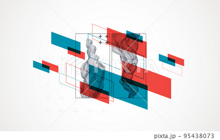 Modern science or technology elements. Trendy abstract background. Surface illustration. Vector. Modern science or technology elements. Trendy abstract background. Surface illustration. Vector. 95438073
