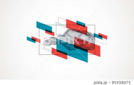 Modern science or technology elements. Trendy abstract background. Surface illustration. Vector. 95438075