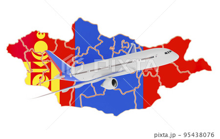Flights to Mongolia, travel concept. 3D rendering 95438076