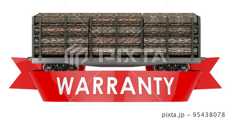 Freight wagon with wooden logs warranty concept. 3D rendering Freight wagon with wooden logs warranty concept. 3D rendering 95438078