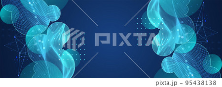 Modern science or technology abstract background. Wireframe spot surface illustration. Vector. Modern science or technology abstract background. Wireframe spot surface illustration. Vector. 95438138