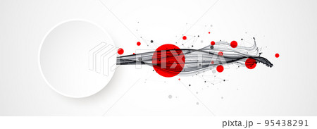 Abstract flowing wave lines. Design element for technology, science, modern concept. Abstract flowing wave lines. Design element for technology, science, modern concept. 95438291