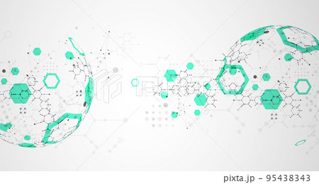 Modern science or technology abstract background using hexagonal shapes. Vector. Modern science or technology abstract background using hexagonal shapes. Vector. 95438343