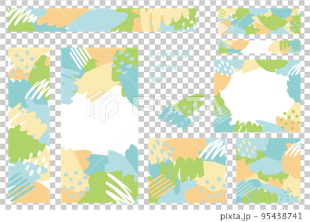 フレーム素材_アブストラクト_パステルカラー 95438741