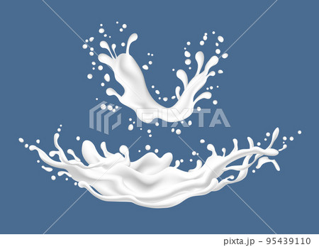 White liquid on blue background. White liquid on blue background. 95439110