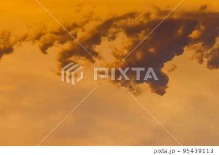 Sunset sky orange yellow color clouds background nature in the evening 95439113