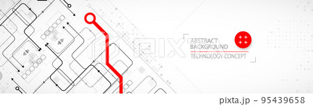 Abstract technology concept. Circuit board, high computer background. Vector illustration with space for content, web - template, business tech presentation. 95439658