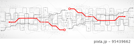 Abstract technology concept. Circuit board, high computer background. Vector illustration with space for content, web - template, business tech presentation. 95439662