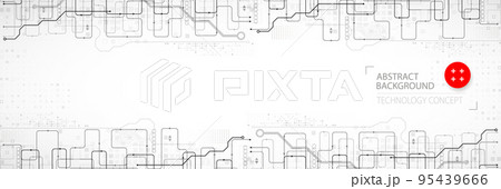 Abstract technology concept. Circuit board, high computer background. Vector illustration with space for content, web - template, business tech presentation. 95439666