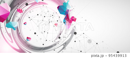 Abstract swirling. Futuristic geometric composition. Background for design works. Abstract swirling. Futuristic geometric composition. Background for design works. 95439913