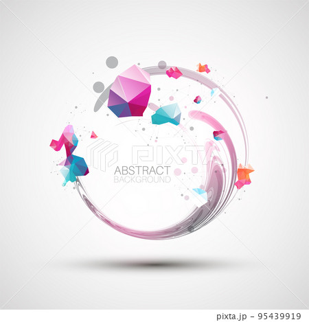 Abstract swirling. Futuristic geometric composition. Background for design works. Abstract swirling. Futuristic geometric composition. Background for design works. 95439919