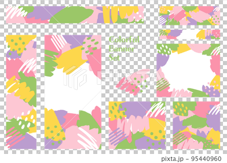 フレーム素材_アブストラクト_スプリングカラー 95440960