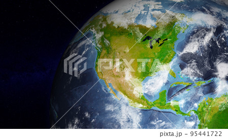 Realistic Earth globe focused on North America Realistic Earth globe focused on North America 95441722