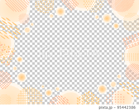 手描き風の幾何学模様の温かいイメージのフレーム 95442386