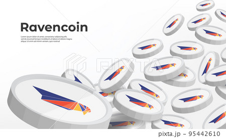 Ravencoin (RVN) cryptocurrency concept banner background. 95442610