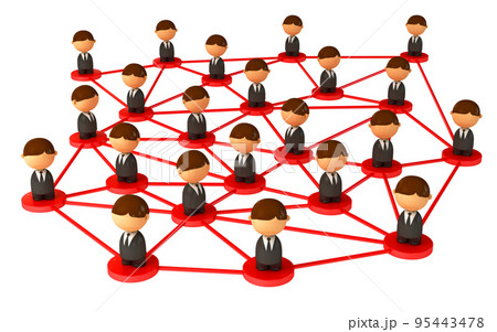 Crowd of small symbolic 3d figures 95443478
