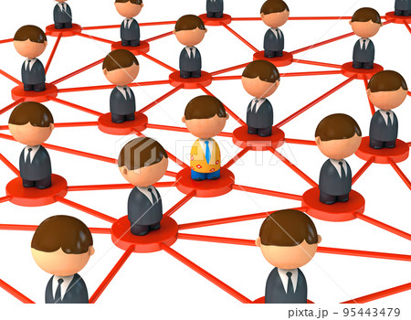 Crowd of small symbolic 3d figures 95443479