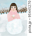 雪遊びをする女の子 95445270