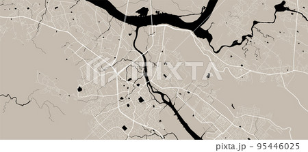 Vector map of Thane, India. Urban city road map art poster illustration. 95446025