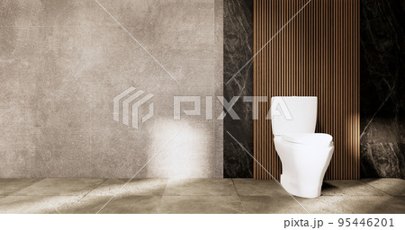The Bath and toilet on bathroom japanese wabi sabi style .3D rendering The Bath and toilet on bathroom japanese wabi sabi style .3D rendering 95446201