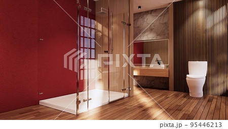 The Bath and toilet on bathroom japanese wabi sabi style .3D rendering The Bath and toilet on bathroom japanese wabi sabi style .3D rendering 95446213