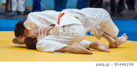 Two boys fighter compete in Judo 95446299