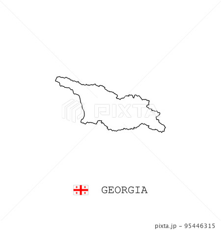 Georgia vector map outline, line, linear. Georgia black map on white background. Georgia Georgia vector map outline, line, linear. Georgia black map on white background. Georgia 95446315