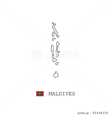 Maldives vector map outline, line, linear. Maldives black map on white background. Maldives Maldives vector map outline, line, linear. Maldives black map on white background. Maldives 95446350