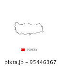 Turkey vector map outline, line, linear. Turkey black map on white background. Turkey flag 95446367