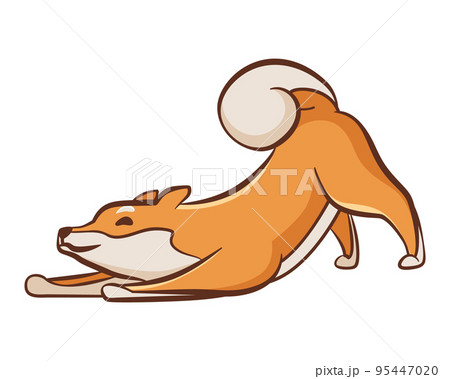 Shiba inu dog character. Playful pet ready to play. Hand drawn vector sticker. Cute and funny dog. Adorable friend Shiba inu dog character. Playful pet ready to play. Hand drawn vector sticker. Cute and funny dog. Adorable friend 95447020