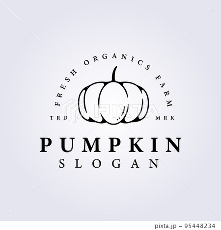 outline pumpkin minimal vector logo illustration template design 95448234