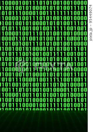 An image of a binary code made up of a set of green digits on a black background An image of a binary code made up of a set of green digits on a black background 95449074