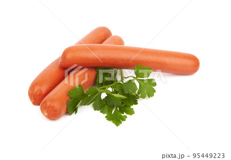 Fresh sausages isolated 95449223
