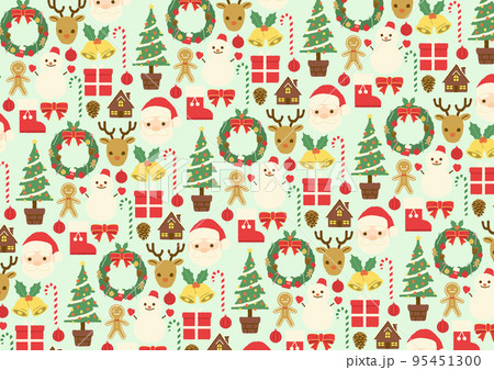 クリスマスの手描き風イラスト 背景 アイコン  95451300