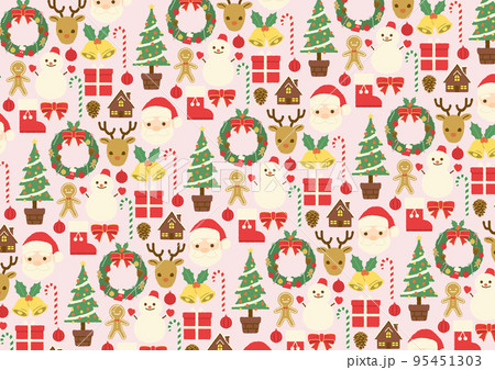 クリスマスの手描き風イラスト 背景 アイコン クリスマスの手描き風イラスト 背景 アイコン 95451303