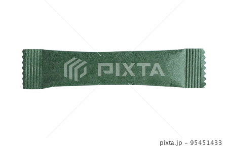 blank green stick sachet package isolated on white background 95451433