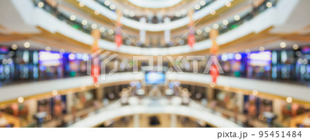 Abstract blur modern shopping mall interior background 95451484
