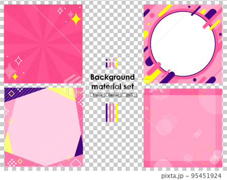 Design material set pink frame SNS banner 95451924