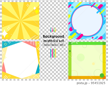 デザイン素材セット カラフル・ポップ フレーム SNS バナー 95451925