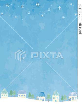 ほんわか可愛い冬の街並みイラスト 95452179