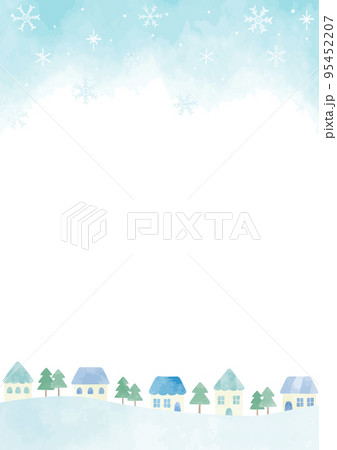 シンプルな冬の街並みイラスト 95452207