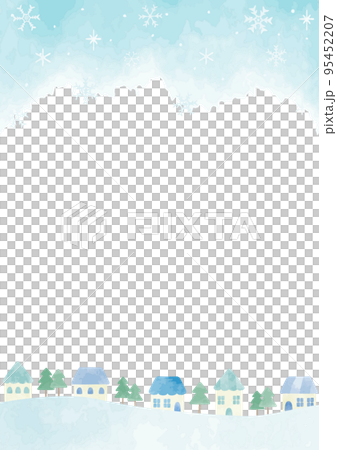 シンプルな冬の街並みイラスト 95452207