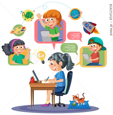Social media kids vector 95452958