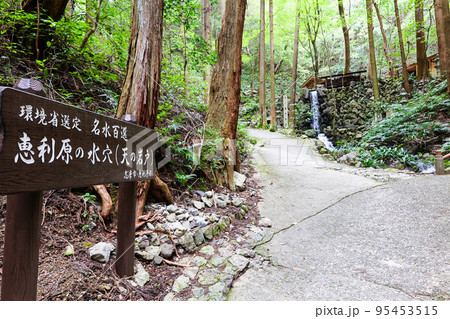 天の岩地に至る参道と禊滝 95453515