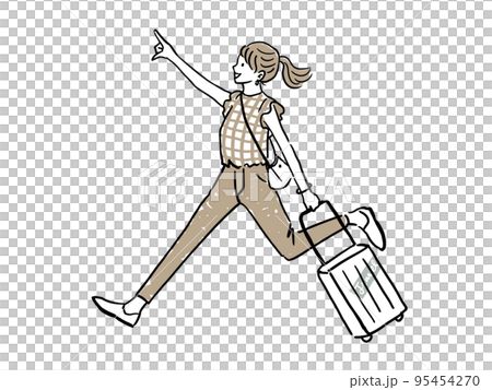去旅行的激動的女孩 去旅行的激動的女孩 95454270