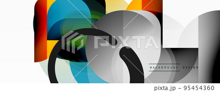 Round triangle shapes lines and circles. Geometric vector illustration for wallpaper banner background or landing page 95454360